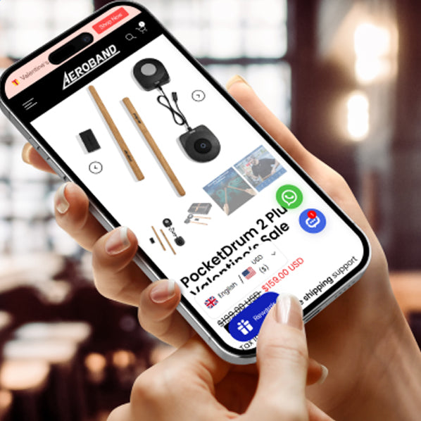 PocketDrum 2 Plus-Best Wireless Bluetooth Drum Sticks – AeroBand